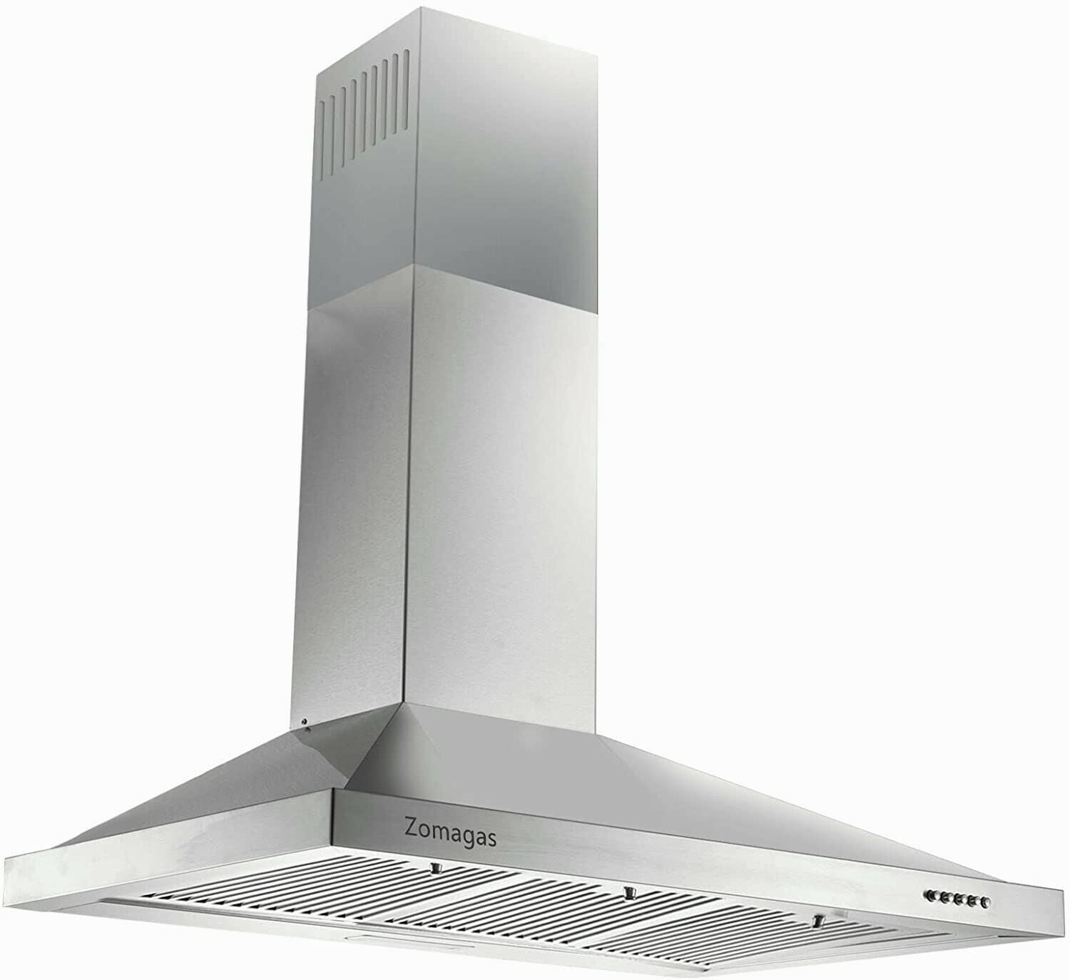 36 inch Range Hood Wall Mounted Vent Hood Stainless Steel Ducted/Ductless 3 Speed Exhaust Fan