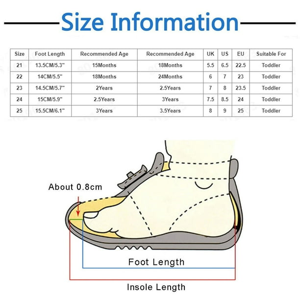 Shoe size chart for hot sale 2 years old girl