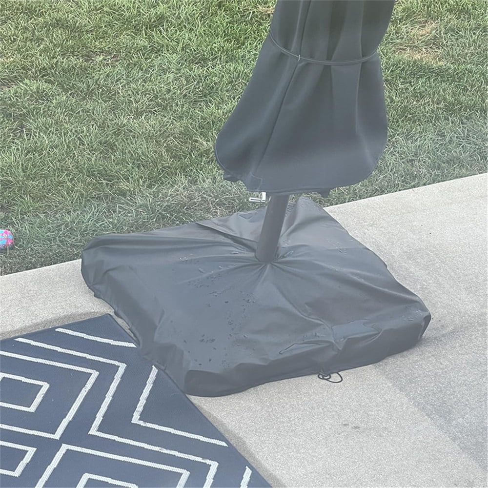 Patio Umbrella Base Cover, 600D Outdoor Heavy Duty Waterproof Anti-UV Square Umbrella Stand Base Covers, (Black)