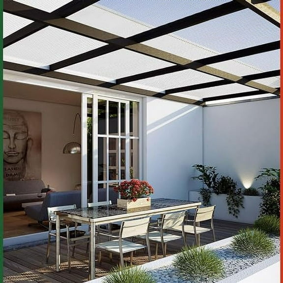 2' X 4' 14 Pcs Polycarbonate Greenhouse Panels, Twin-Wall Polycarbonate Panels, Shatterproof, UV Protected, Waterproof and Reinforced Clear Sheets for Greenhouse