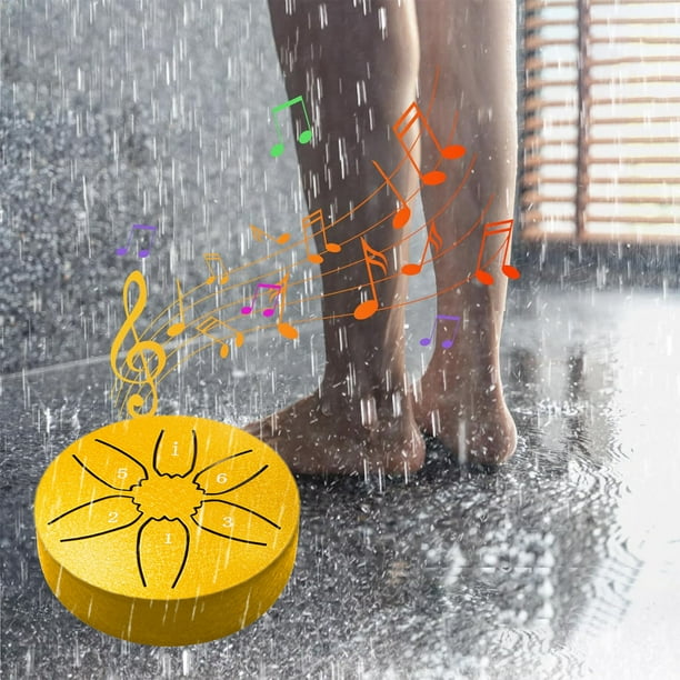 Tambor de lluvia para exteriores, 3 pulgadas, 6 notas, mini tambores de lengüeta de acero, timbre de lluvia, timbre de lluvia, tambor de lluvia impermeable para jardín, instrumento para familiares y