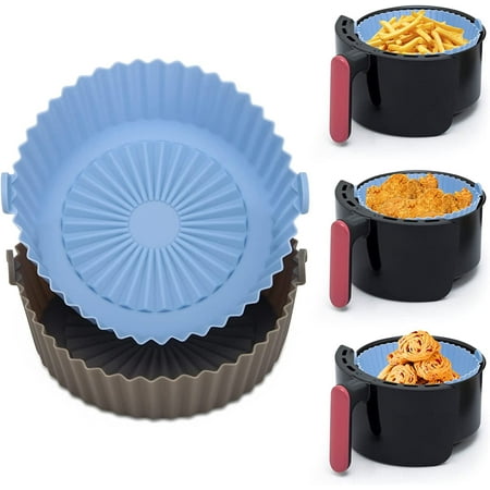 

Sunjoy Tech Air Fryer Silicone Liners Basket Round Apply to 1 - 3.5 QT Airfryer Air Fryer Silicone Pot Bowl Reusable Baking Tray Cooking Oven Accessories (Top 6.5in / Bottom 5.7in)