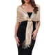 thumbnail image 1 of Chales y envolturas para mujeres Inspire Chic para vestidos de noche, brillante, chispeante y elegante con hebilla 74.8x17.7" (LxA) Champagne (Oro), 1 of 6