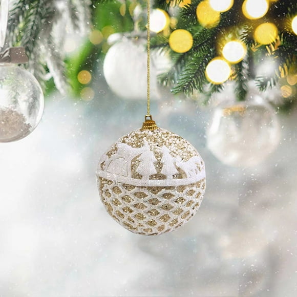 Juego de Adornos Navideños para Árbol de Navidad, Bolas Colgantes Irrompibles, Decoraciones Coloridas, Artículos para Fiestas y Festividades, Diseño de Plástico Duradero, Fácil de Colgar, Juego de 6