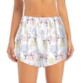 thumbnail image 2 of Gukieu Hand Drawn Rabbit Print Women's Sports Shorts with Drawstring Elastic Waistband for Running, Yoga, Fitness-Small, 2 of 7