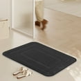 thumbnail image 5 of Hgallory Polyester Thick Water Absorbing Floor Mats for Bedroom Living Room, Solid Color Non-Slip Floor Rugs for Entrance Sofa side, Home Decor Welcome Doormat, 16"x24", 1 Pack, Black, Rectangle, 5 of 7
