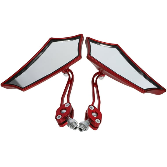 Pretyzoom 1Set Universal Red Motorcycle Mirror Rear View Adjustable Scooter Handlebar Accessories