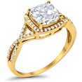 thumbnail image 3 of Divine Creation 2.00 Ct Cushion Cut White Diamond Wedding Engagement Halo Ring 14K Yellow Gold Plated 925 Sterling Silver For Women's -8.5, 3 of 3