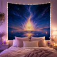 thumbnail image 2 of Luminous Translucent Lotus With Flower Full Bloom As, Mystical Fantasy for Space Lovers, Galaxy Room Decor, Mother's Day Gift, Tapestry Wall Hanging for Bedroom and Dorm, 2 of 7