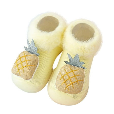 

ZMHEGW Toddler Kids Baby Boys Girls Shoes First Walkers Thickened Warm Cute Cartoon Antislip Shoes Socks Shoes Prewalker Sneaker