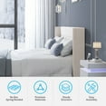 thumbnail image 6 of Modern King Size Bed Frame with Upholstered Linen Wingback Headboard, Wooden Slat Support for Bedroom, Easy Assembly, Beige, 6 of 8