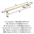 thumbnail image 6 of Amerock Lintel 18 inch (457mm) Center-to-Center Golden Champagne Appliance Pull, 6 of 7