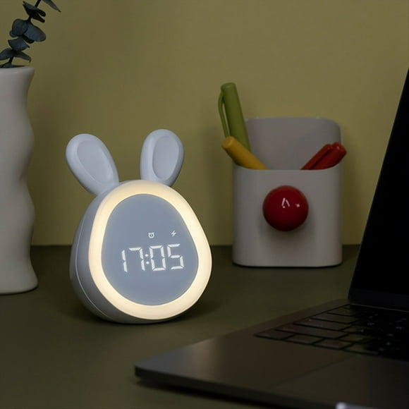 Reloj Despertador para Niños con Luz , Atenuación Continua, Reloj Despertador Digital LED para Niños y Niñas, Color Rosa