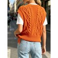 thumbnail image 6 of Women V Neck Sweater Vest Sleeveless Knit Solid Casual Ribbed Preppy Pullover Tops, 6 of 7