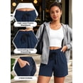 thumbnail image 5 of Cadmus Women's 4" Inseam Summer Performance Shorts Comfy Drawstring Running Athletic Shorts with Pockets,Navy,Small, 5 of 11