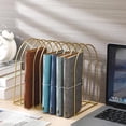thumbnail image 6 of Gold Metal Wire File Folder Organizer Rack Vertical File Organizer For Desk Binder Holder File Sorter Stand -Style3;, 6 of 6