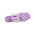 thumbnail image 4 of BLISSFUL STEP Women's Slide Sandal Rhinestone Strappy Square Toe Kitten Heel Slide Sandals Purple 9, 4 of 7