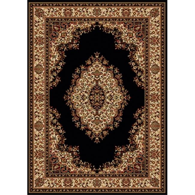 Radici 1595-1212-BLACK Como Rectangular Black Traditional Italy Area Rug, 7 ft. 9 in. W x 11 ft. H