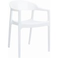 thumbnail image 1 of CArmen Chaise Moderne - Siège Blanc Dossier Blanc Brillant - Lot de 4, 1 of 1