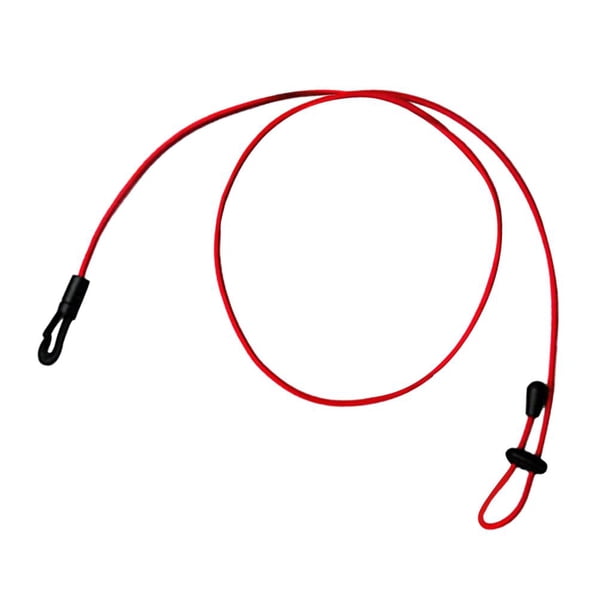Correa/accesorio para caña de remo, kayak, canoa, balsa, bote de 47 pulgadas con clip de resorte rojo