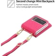 thumbnail image 3 of Zipper Wallet Purse for Samsung Galaxy Z Flip 4 5G Crossbody Case with Credit Card Holder Strap Lanyard Women Kickstand Flip Leather (Rose, Z Flip 4), 3 of 18