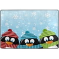 thumbnail image 4 of SKYSONIC Christmas Cute Penguins Non-Slip Area Rug, Winter Snowflakes Floor Carpet Comfort Floor Mats Decor for Indoor Front Porch,Living Room, Bedroom,Kitchen,72"x48", 4 of 7