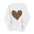 thumbnail image 3 of VKOYWKM Women's Valentines Day Sweatshirt Love Heart Print Pullover Sweatshirt Oversized Long Sleeve Crew Neck Holiday Tops Valentine Sweatshirts, 3 of 7
