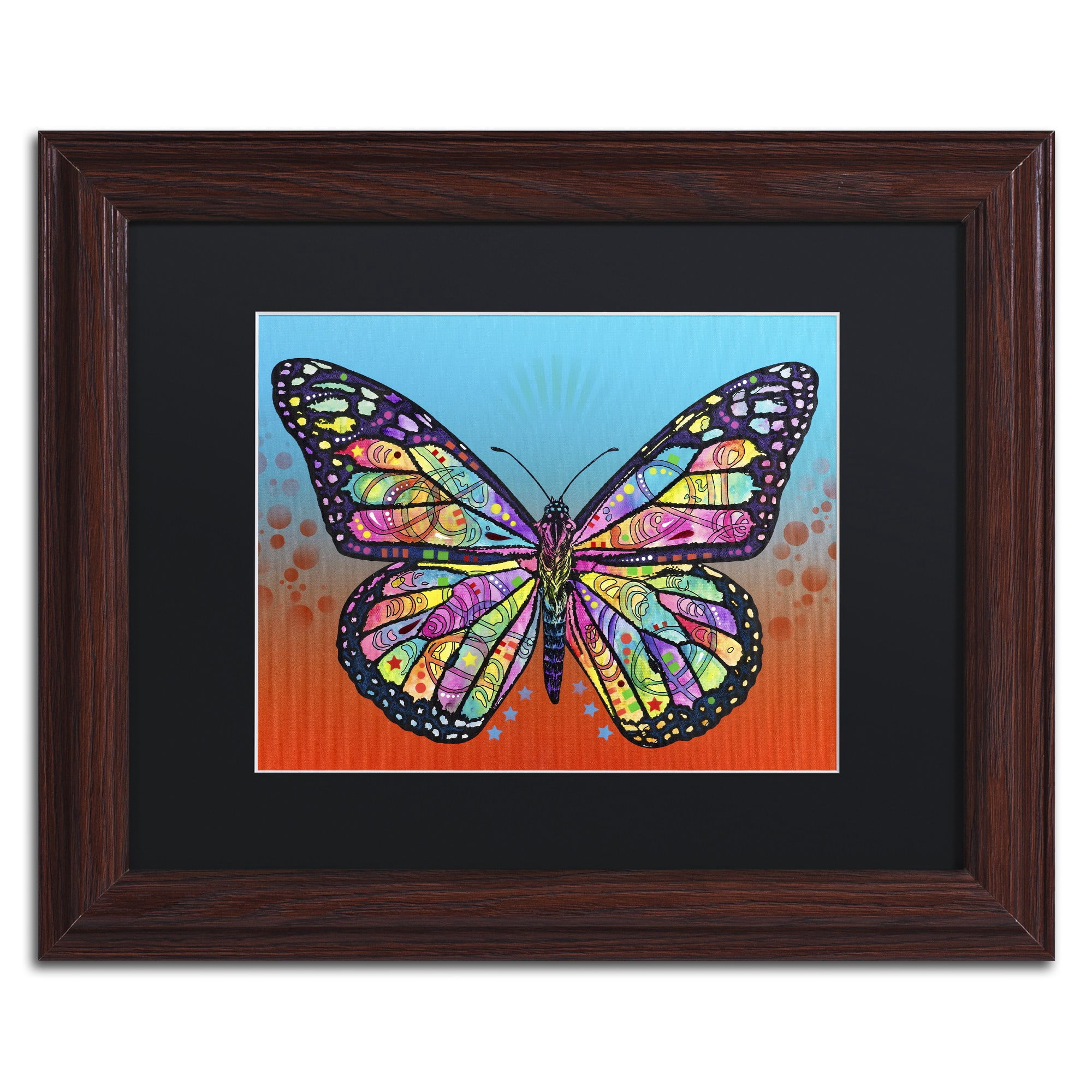 Trademark Fine Art 'Butterfly' Canvas Art by Dean Russo, Black Matte, Wood Frame
