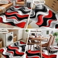 thumbnail image 5 of Abstract Wave Line Washable Area Rug 3x5 111 Black Red Gray Stripe Graffiti Low-Profile Large Area Rugs with Non Slip Backing Indoor Floor Carpet for Entrance Living Room Bedroom Home Office, 5 of 9