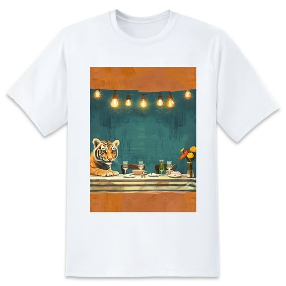 Basic Oversize Tees For WomenTiger Loose Boyfriend Shirts Casual Blouse round neck