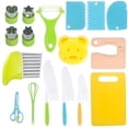 thumbnail image 1 of Children's plastic fruit knife set serrated knife cutting vegetables birthday cake knife toy knife set gift, 1 of 3