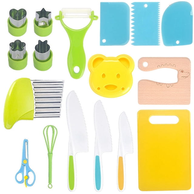 Children's plastic fruit knife set serrated knife cutting vegetables birthday cake knife toy knife set gift