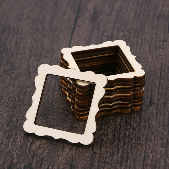 GOOHOCHY 10 Pcs Wooden Photo Frame Accessories DIY Crafts 10pcs