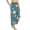 thumbnail image 2 of Disketp Elegant Flamingo Print Women'S Comfy Pajama Pants Casual Drawstring Palazzo Lounge Wide Leg Pants, 2 of 9