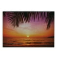 thumbnail image 3 of Tropical Cutting Board, Exotic Sunset Above the Sea Scenery from Coconut Palm Tree Leaf Heaven Picture, Decorative Tempered Glass Cutting and Serving Board, Small Size, Pink Orange, by Ambesonne, 3 of 5