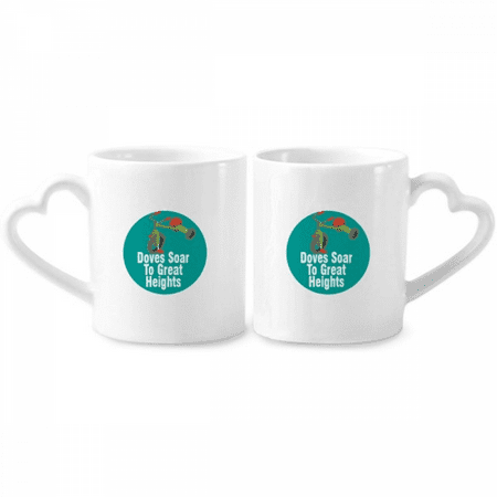 

Children Mind Pure Innocent Couple Porcelain Mug Set Cerac Lover Cup Heart Handle
