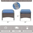 thumbnail image 3 of Outdoor Ottomans for Patio - 250 LBS Weight Capacity PE Wicker Foot Rest Ottoman Set of 2 with Metal Frame Multipurpose Outdoor Foot Stool for Porch Balcony Backyard, 3 of 8