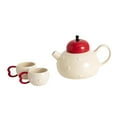 thumbnail image 3 of deevoka Ceramic Tea Set for Adults Teapot and Cups for Tea Party Kitchen and Living Room white, 3 of 9
