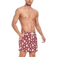 thumbnail image 4 of FORMRS Mens Swim Trunks Mesh Liner Quick Dry Casual Beach Board Shorts with Pockets, Sizes S-2XL, Red Cartoon Paws Pattern, 4 of 9