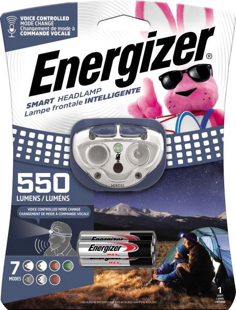 Energizer Smart Voice Controlled LED Headlamp, 525 Lumen Output, AAA Batteries Included