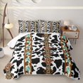 thumbnail image 2 of Erosebridal Cow Print Quilt King, Boho Aztec Triangle King Coverlet Set, 3pcs, 2 of 7