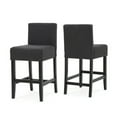 thumbnail image 5 of Gray Bar Stools Set of 2, Upholstered Fabric Barstools with High Back and Solid Wood Frame, Counter Height Chairs with Footrest for Kitchen Island, Dining Room, Pub, 5 of 5