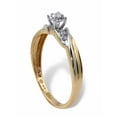 thumbnail image 2 of PalmBeach Jewelry 1/8 TCW Round Diamond 10k Solid Gold Two-Tone Diagonal Engagement Ring, 2 of 5
