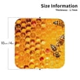 thumbnail image 2 of Zufioo Bees on Hive Honeycomb Print Leather Coaster Set, Decorative PVC Coasters 4-pack - Scald and Stain-resistant, Suitable for Home, Cafes, Restaurants-Square, 2 of 6