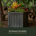 thumbnail image 5 of Cape Cod 20" x 20" x 20" Square Black Self-Watering Plastic Planter, 5 of 13