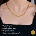 thumbnail image 4 of Infinique Creations - 18K Gold Plated Stainless Steel Cuban Curb Chain Bracelet Necklace 3~12mm, 4 of 7