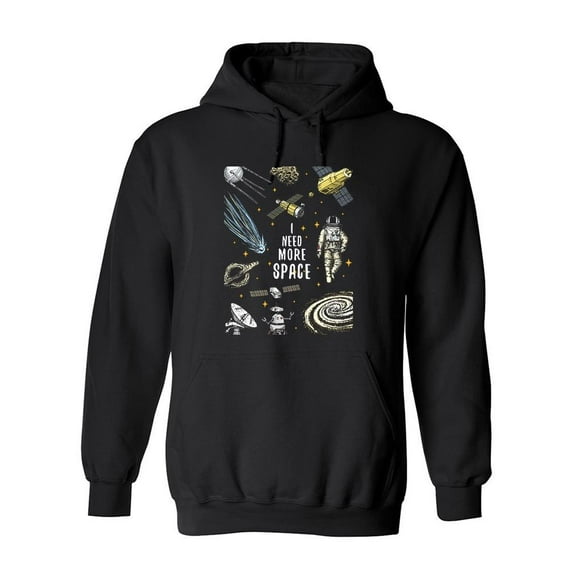 Space Objects And Quote Hoodie Men -Image by Shutterstock, Male 3X-Large