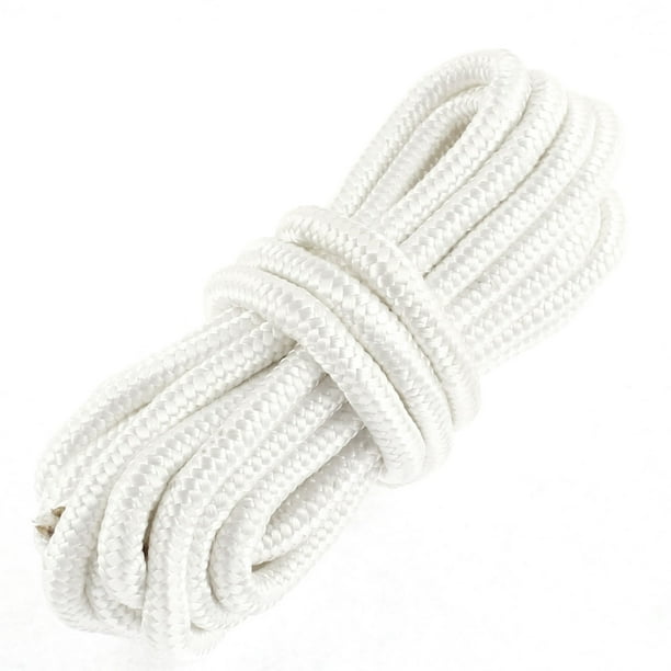2pcs 6.5mm Dia White Nylon Braided String Laundry Drying Clothesline