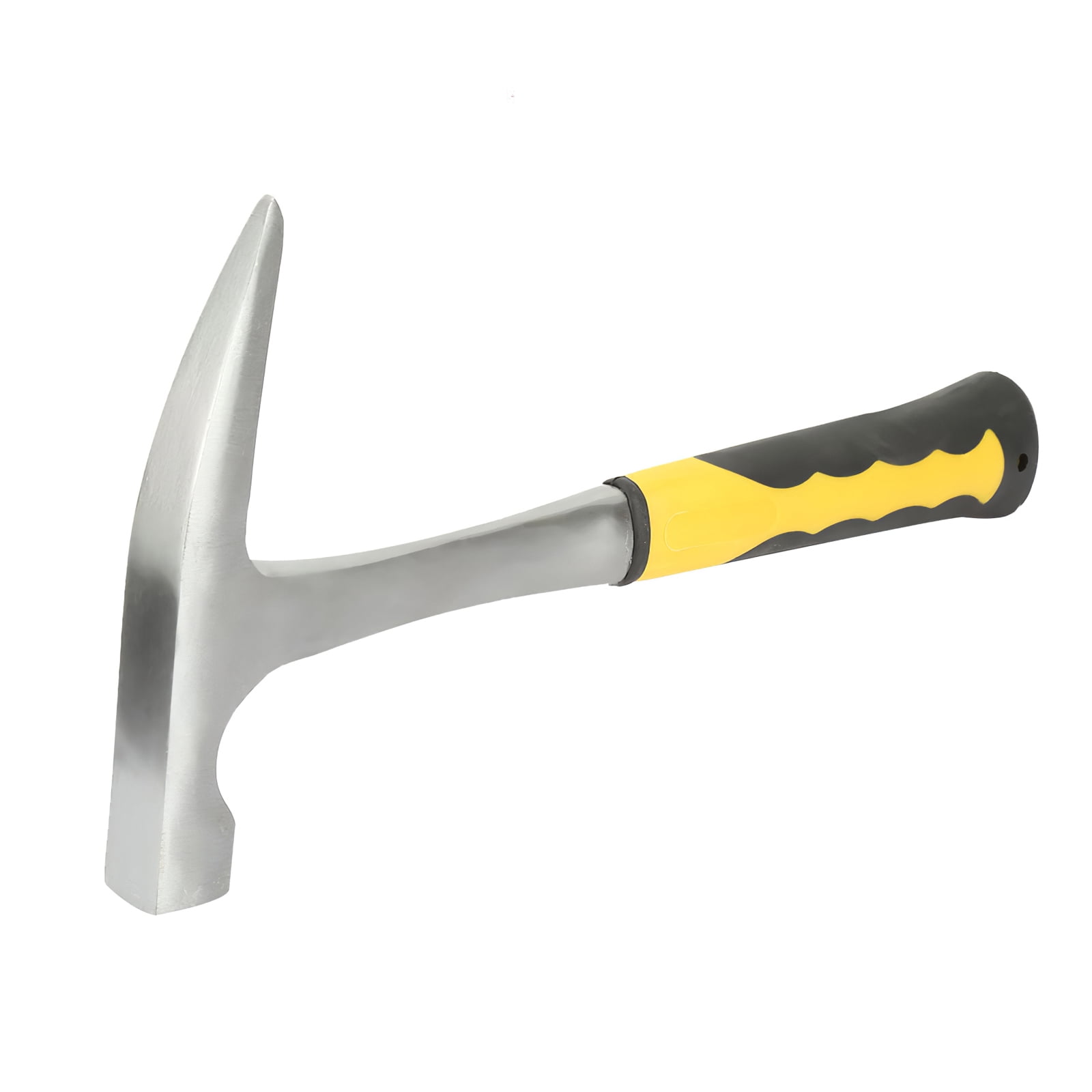 Brick Hammer Geological Hammer Geological Survey for Home Worker Construction Site High Hardness Rubber Handle High Carbon Steel Flat Mouth Hammer