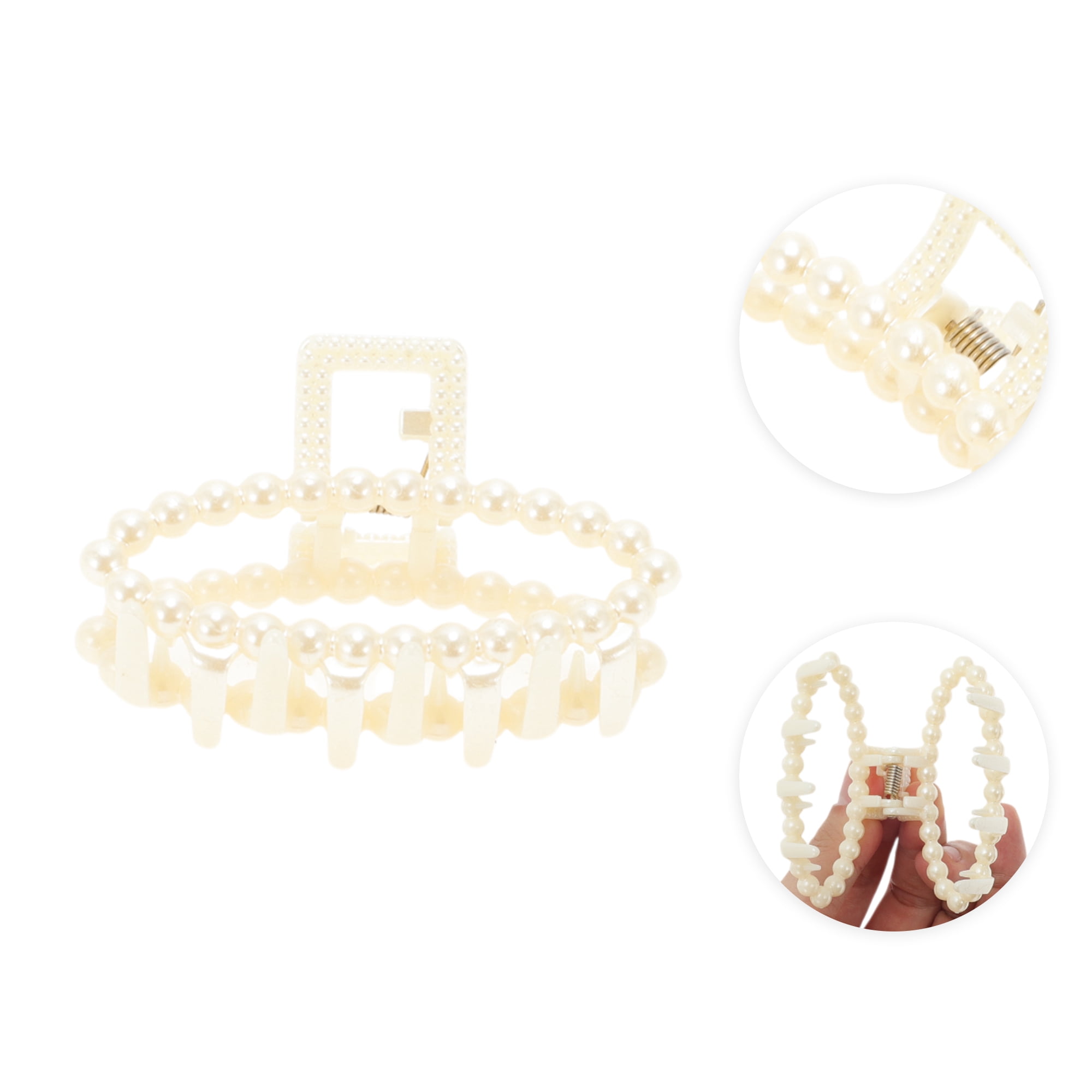 Unique Bargains Multiple Shapes Hair Clips Daily Styling Accessories Oval Faux Pearl